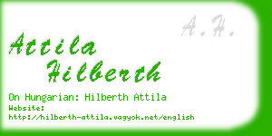 attila hilberth business card